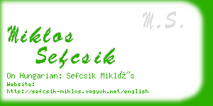 miklos sefcsik business card